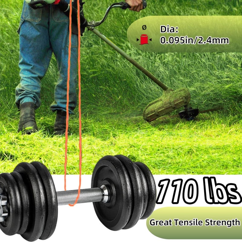 Quintillus 12-Pack 095 Trimmer Line Heavy Duty, Weed Wacker String for Gas and Electric Grass Trimmer and Brushcutters, Pre-Cut Dual Color 3-Section Fast-Positioning Twisted Trimmer Line 14FT - Image 5